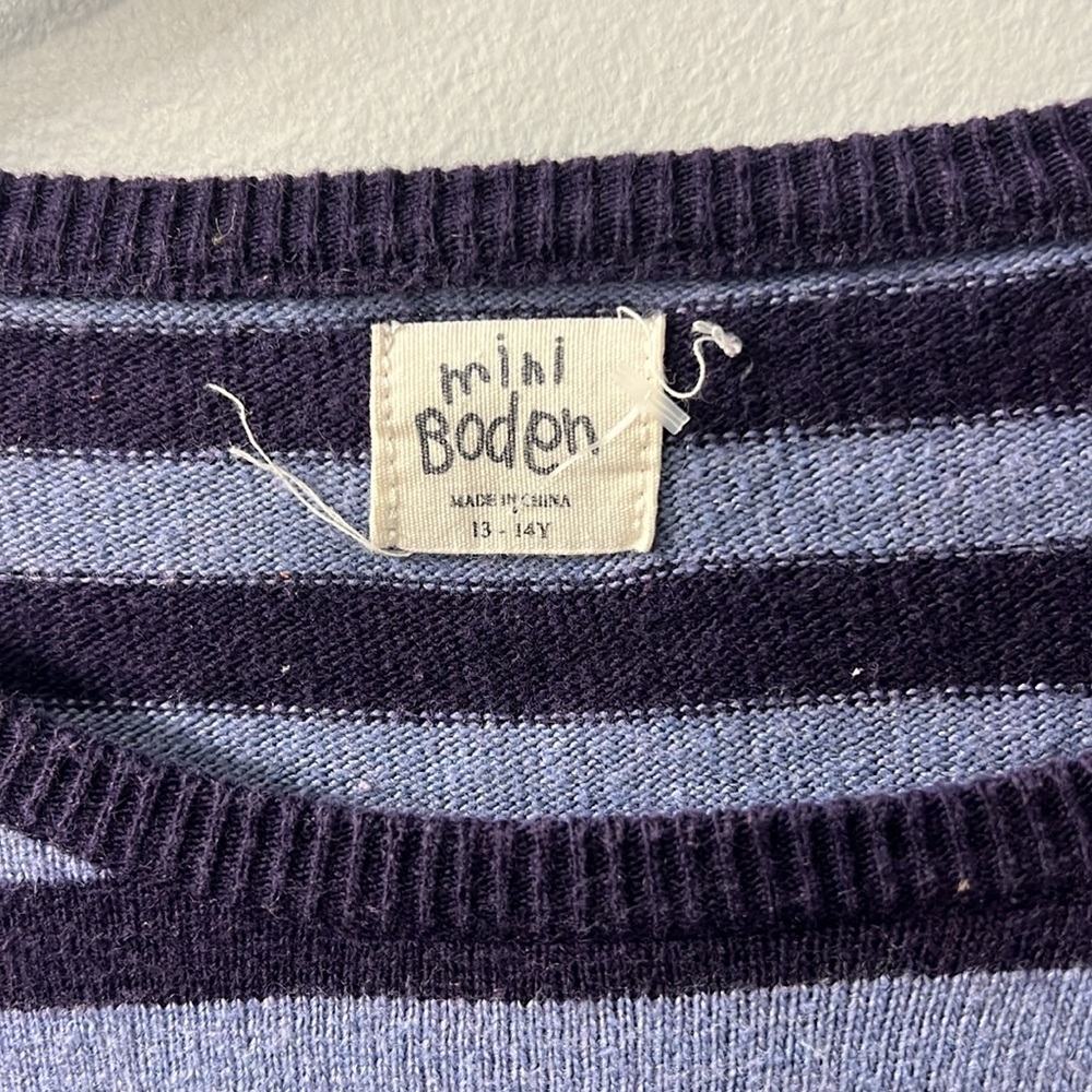 Mini Boden Blue Purple Rainbow Butterfly Long Sleeve Sweater Dress 13-14 Years - Picture 5 of 6